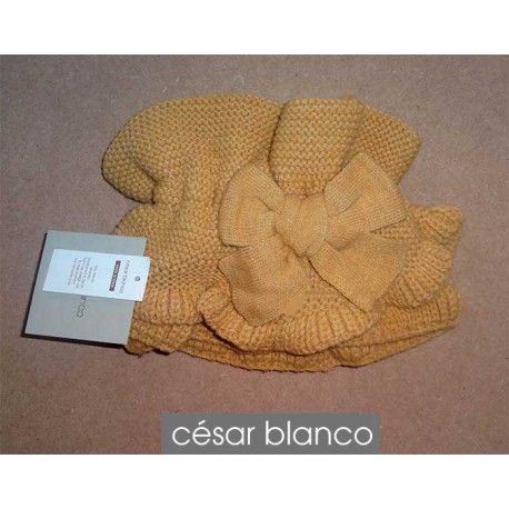 César Blanco Invierno Cuello niña Granate Lazo Tercipelo
