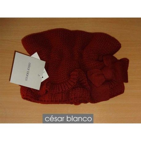 César Blanco Invierno Cuello niña Borgoña