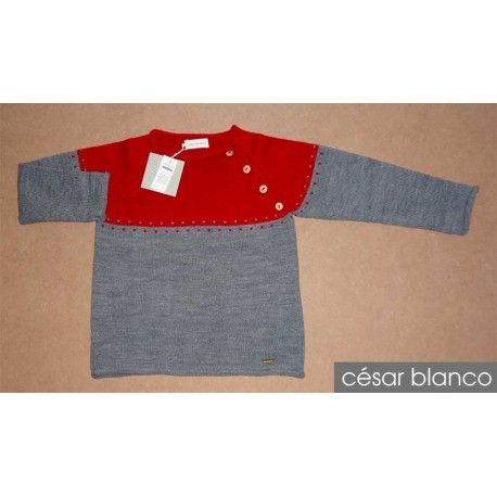 César Blanco Invierno Jersey niño Gris Rojo