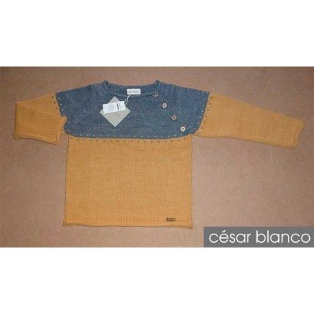 Cesar Blanco Winter Boy Sweater Ocher and Gray