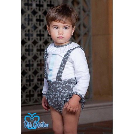 DBB Collection Winter Baby Boy Set Gray with Flowers