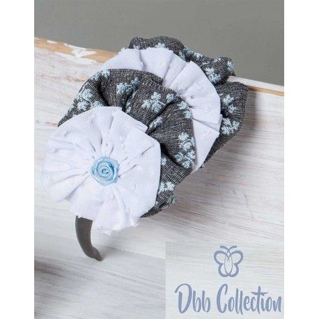 DBB Collection Invierno Diadema niña Gris Flores