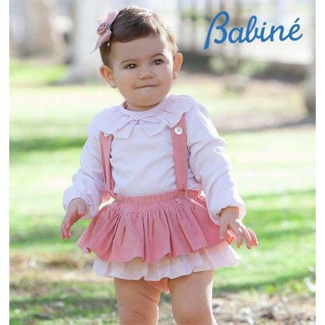 Babine Winter Baby Girl Set Pink Corduroy