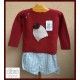 Pipos Winter Baby Boy Set Hat Wine