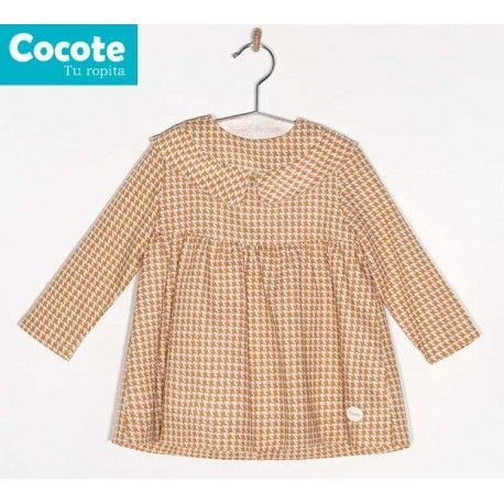 Cocote Invierno Vestido niña Pata de Gallo Mostaza