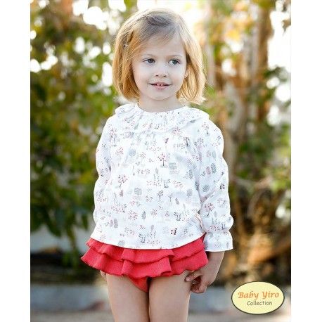 BabyYiro Winter Baby Girl Set Printed and Red