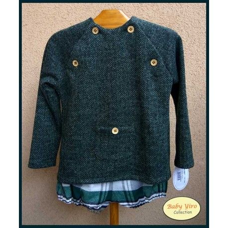BabyYiro Winter Baby Boy Set Green and Squares