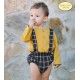 BabyYiro Winter Baby Boy Set Ocher and Squares Suspenders