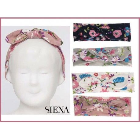 Siena Girl Headband Flowers with Tie