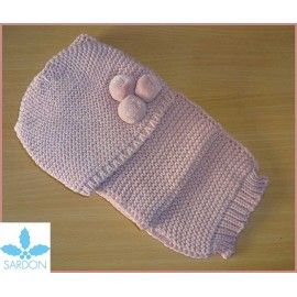 Sardon Scarf and Hat Baby Girl Pink Pompoms