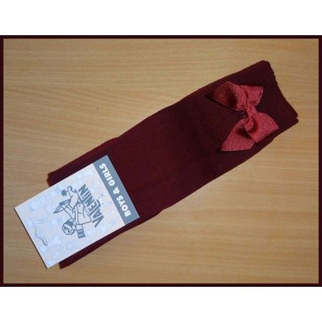 Valentin Girl Wine High Socks with Tie