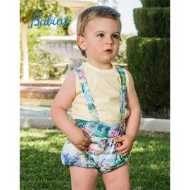 Babiné Verano Conjunto bebé niño Amarillo y Estampado