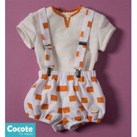 Cocote Summer Baby Boy Set White and Orange
