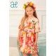Abel & Lula Winter Girl Dress Peach Colour and Printed