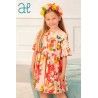 Abel & Lula Winter Girl Dress Peach Colour and Printed
