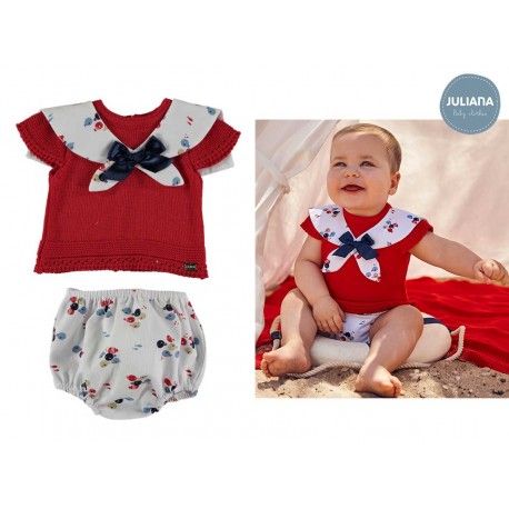Juliana Summer Baby Boy Set Red and Fishes