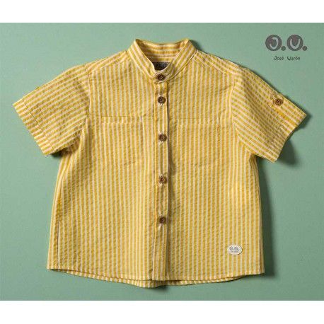 José Varón Verano Camisa bebé niño Rayas Amarillas