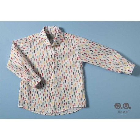 Jose Varon Summer Boy White Shirt with Skulls
