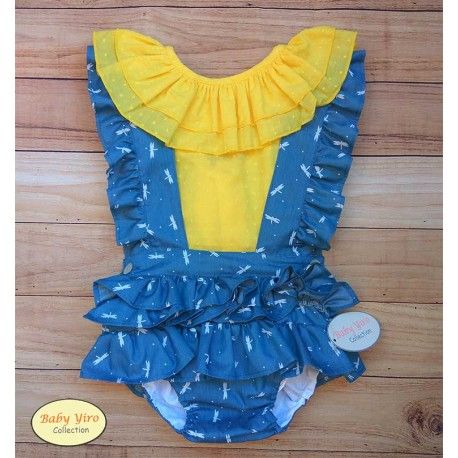 Baby Yiro Verano Conjunto niña Amarillo Libélulas