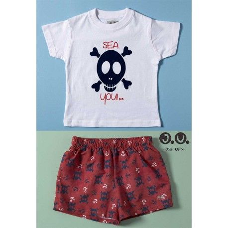 José Varón Verano Conjunto niño Bermudas Calavera