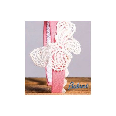 Babiné Verano Diadema niña Rosa Mariposa