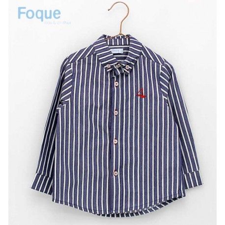 Foque Verano Camisa niño Rayas Marino y Blancas