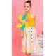 Foque Summer Girl Set Mustard and Stripes