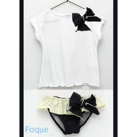 Foque Summer Girl Swim Set White and Black