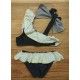 Foque Verano Bikini niña Negro con Volantes