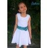 Babiné Verano Vestido niña Blanco Corte Cintura