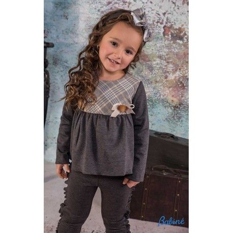 Babine Winter Girl Set Gray and Squares