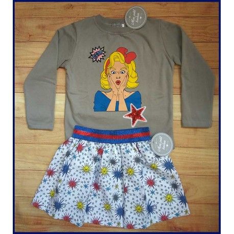Mon Petit Bonbon Invierno Conjunto niña Estrellas