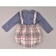Cocote Invierno Conjunto bebé niño Azul con Peto a Cuadros