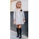 Jose Varon Invierno Vestido niña Blanco Rayas
