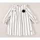 Jose Varon Winter Girl Dress White with Stripes